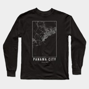 Panama City Minimalist Map Long Sleeve T-Shirt